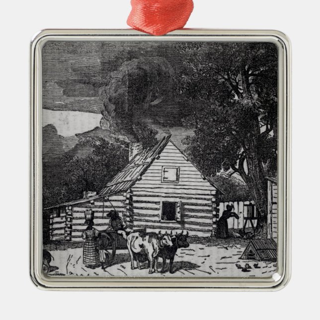 Negro Cabin Metal Ornament (Front)