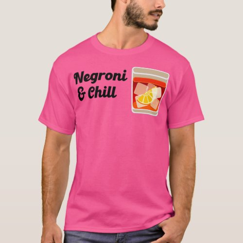Negroni and chill Retro bartender cocktail design T_Shirt