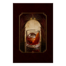 Negroni Art Deco Poster | Printable Black Gold Hom