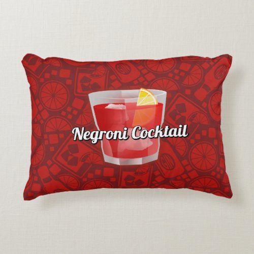 Negroni Cocktail Accent Pillow
