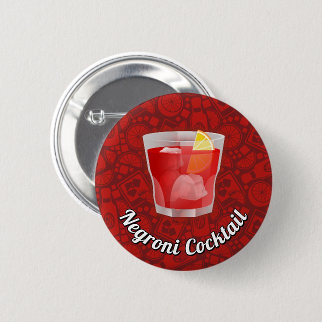 Negroni Cocktail Button (Front & Back)