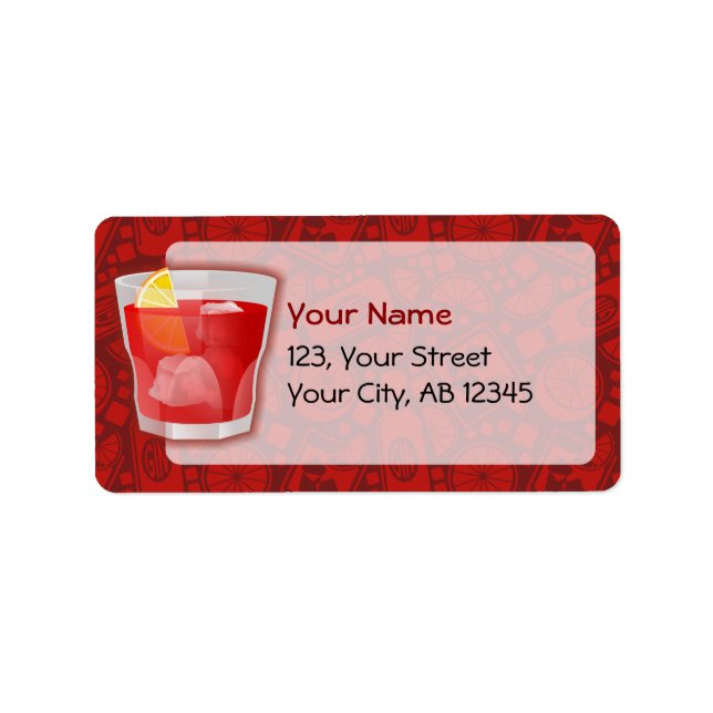 Negroni Cocktail Label (Front)
