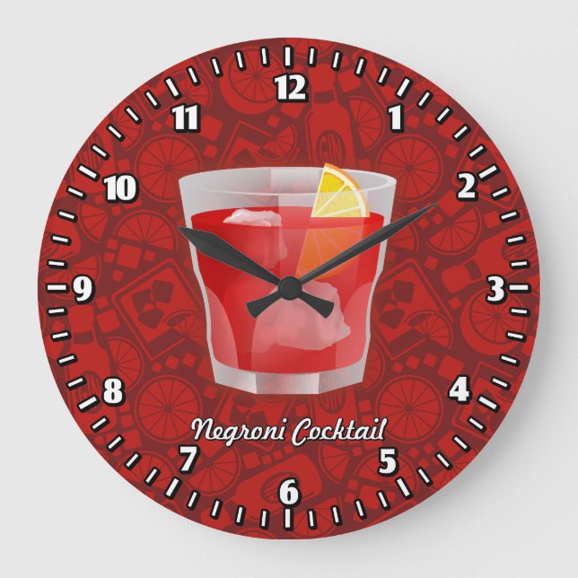 Negroni Cocktail Large Clock (Front)
