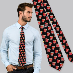 Negroni Cocktail Pattern Neck Tie