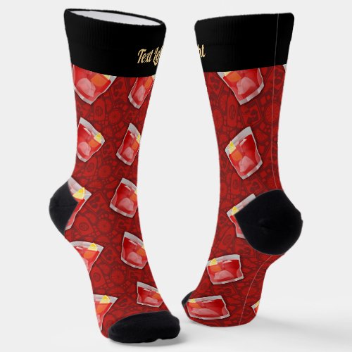 Negroni Cocktail Pattern Socks