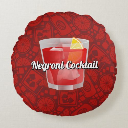 Negroni Cocktail Round Pillow
