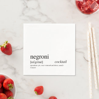 Negroni Modern Quote Black Typography Napkins