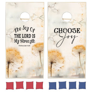 Nehemiah 8:10 Joy of the Lord Bible Dandelion  Cornhole Set