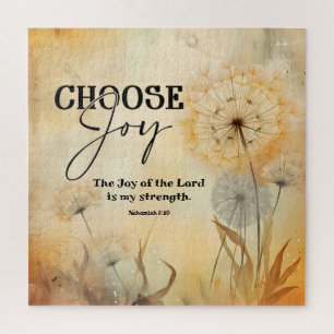 Nehemiah 8:10 Joy of the Lord Bible Dandelion Jigsaw Puzzle