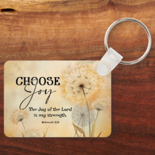 Nehemiah 8:10 Joy of the Lord Bible Dandelion  Keychain