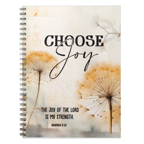 Nehemiah 810 Joy of the Lord Bible Dandelion Notebook