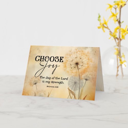 Nehemiah 810 Joy of the Lord Bible Verse Flowers Card