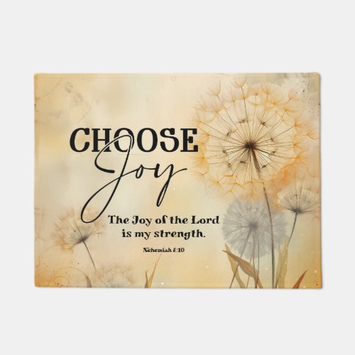 Nehemiah 810 Joy of the Lord Bible Verse Flowers Doormat