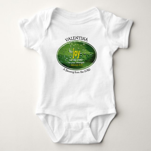 Nehemiah 8:10 | JOY OF THE LORD Custom Photo Baby Bodysuit (Front)