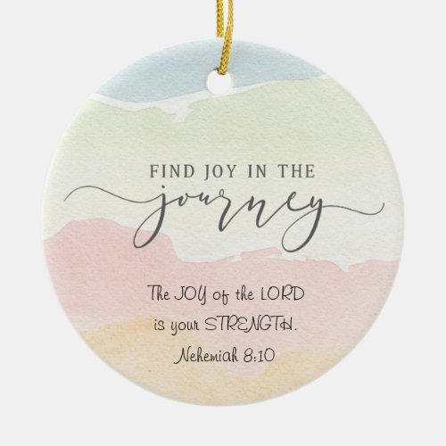 Nehemiah 810 Joy of the Lord is your Strength Ceramic Ornament