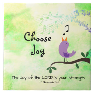 Nehemiah 8:10 Joy of the Lord is Your Strength Ceramic Tile