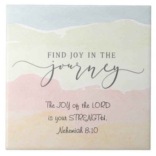 Nehemiah 810 Joy of the Lord is your Strength Ceramic Tile