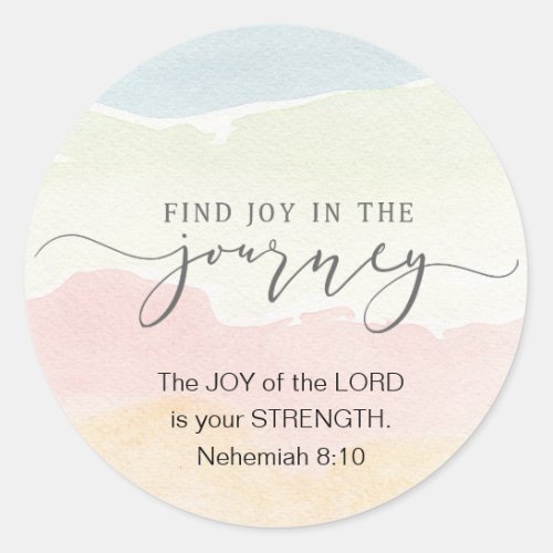 Nehemiah 810 Joy of the Lord is your Strength Classic Round Sticker