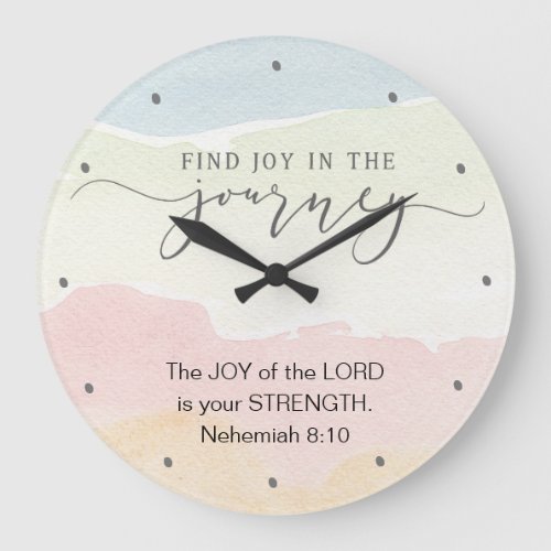 Nehemiah 810 Joy of the Lord is your Strength Large Clock
