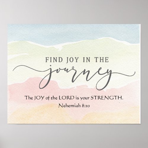 Nehemiah 810 Joy of the Lord is your Strength Poster