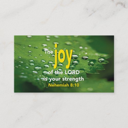 Nehemiah 810  JOY OF THE LORD Scripture Business Card