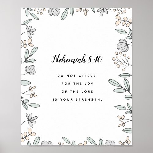 Nehemiah 810 Scripture Art Print