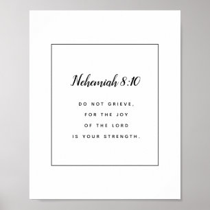 Nehemiah 8:10 Scripture Art Print