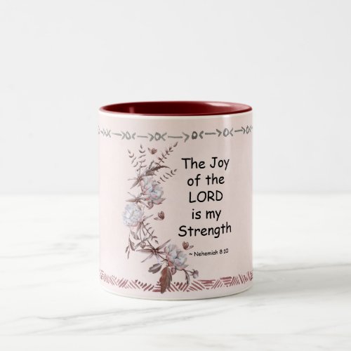 Nehemiah 810 The Joy of the Lord is my Strength Two_Tone Coffee Mug