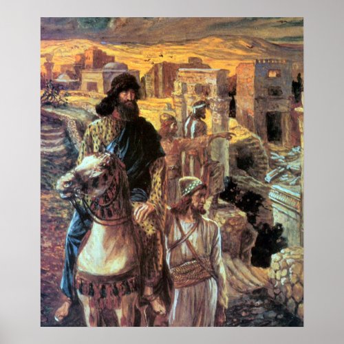 Nehemiah sees the rubble in Jerusalem by Tissot Poster