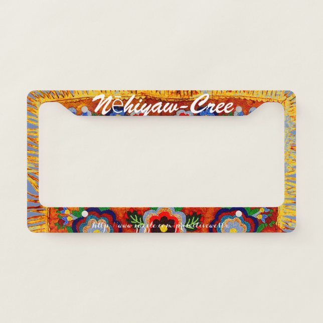 "Nēhiyaw-Cree" License Plate Frame (Front)