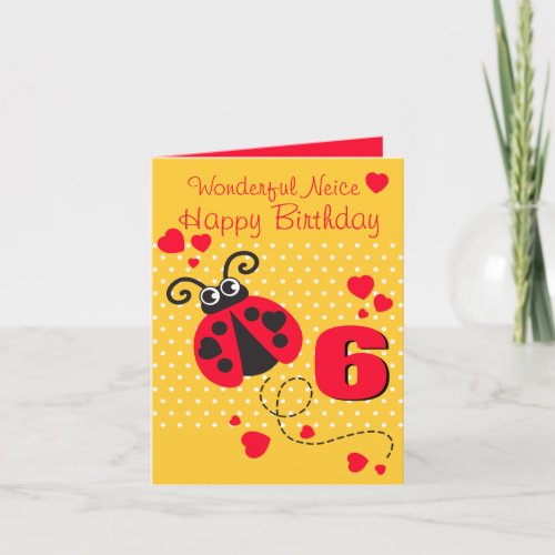 Neice birthday ladybug age card