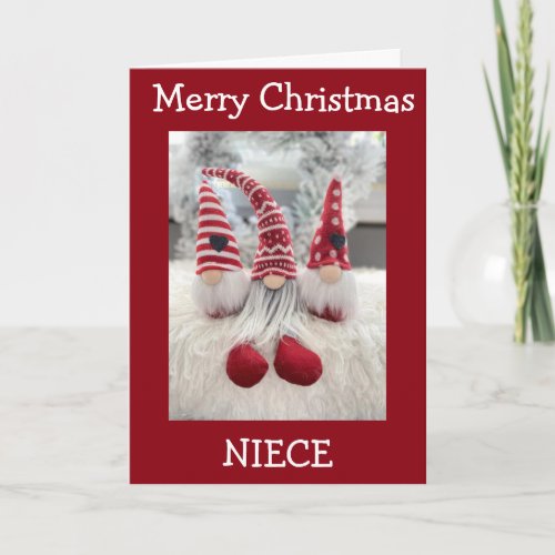 NEICE MERRY CHRISTMAS FROM GNOME HOLIDAY CARD