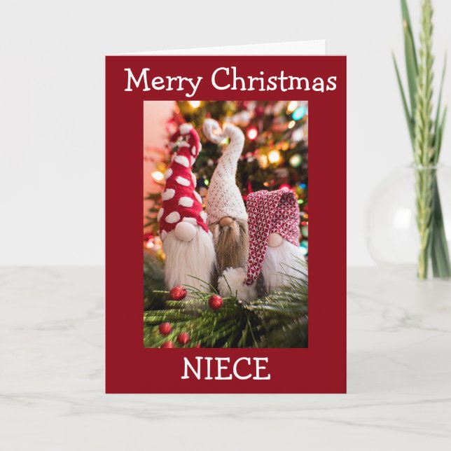 **NEICE** MERRY CHRISTMAS FROM GNOME HOLIDAY CARD (Front)