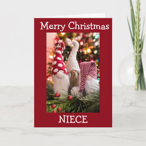 NEICE MERRY CHRISTMAS FROM GNOME HOLIDAY CARD