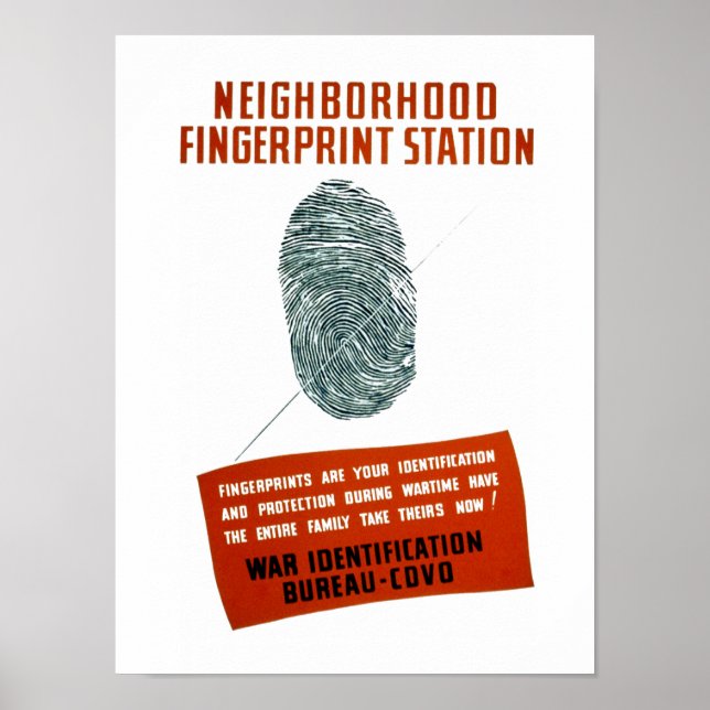 Neigborhood Fingerprint Station Poster (Front)