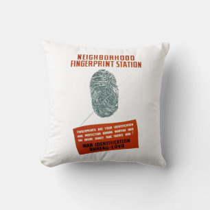 Neigborhood Fingerprint Station Throw Pillow