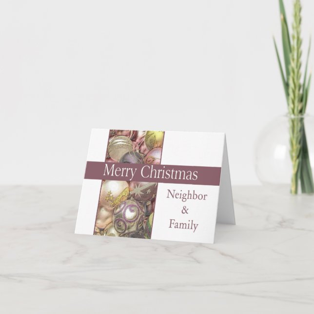 Neighbor and Family Merry Christmas card (Front)