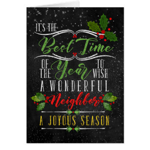 Neighbor Best Time of Year Christmas Chalkboard Cards
