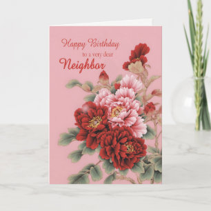 Neighbor Birthday Peonies Card