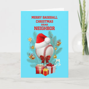 Neighbor Christmas Baseball Holiday Card
