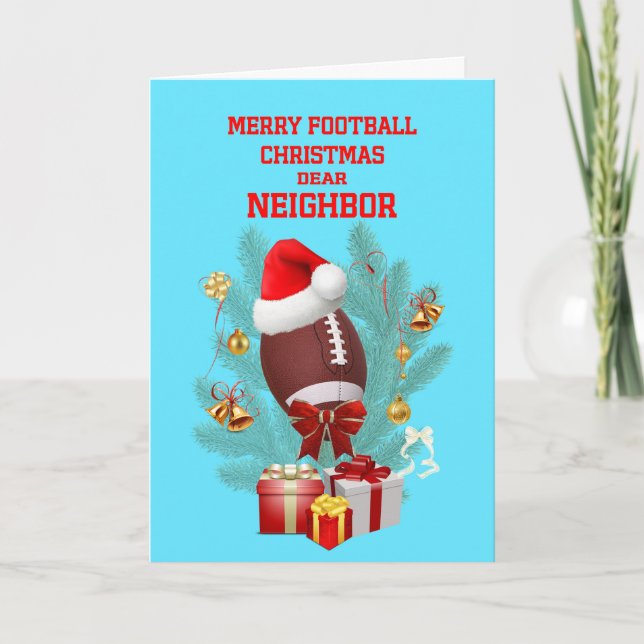 Neighbor Christmas Football Holiday Card (Front)