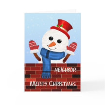 Neighbor Christmas Snowman Holiday Card