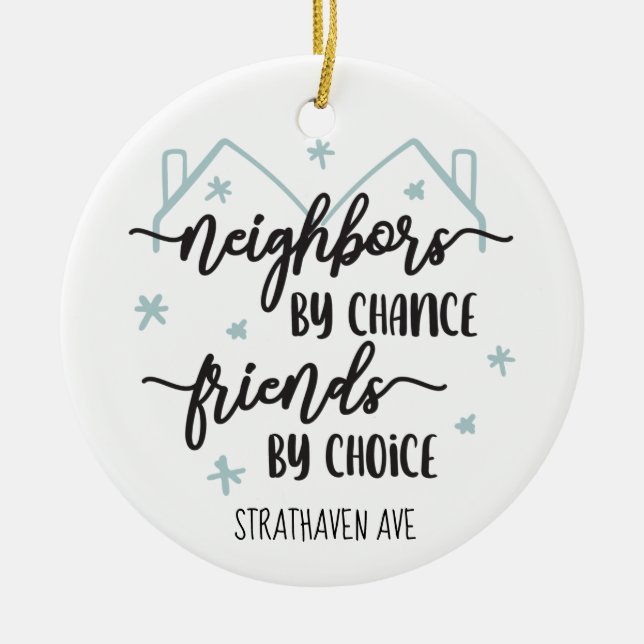 Neighbor Christmas Tree ornament gift Custom (Front)