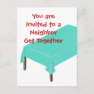 Neighbor Get Together Invitations on postcards