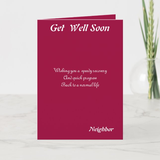 Neighbor get well soon cards (Front)