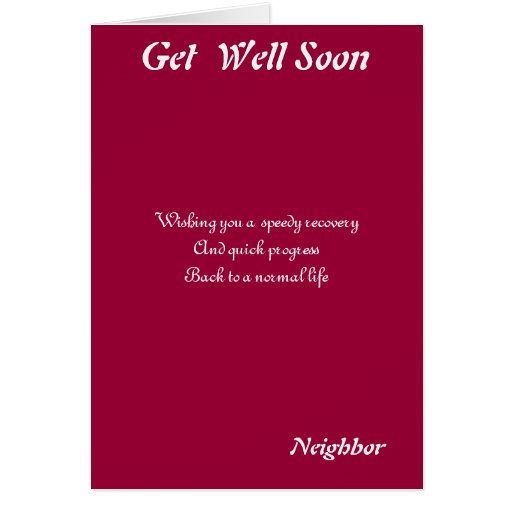 Neighbor get well soon cards | Zazzle