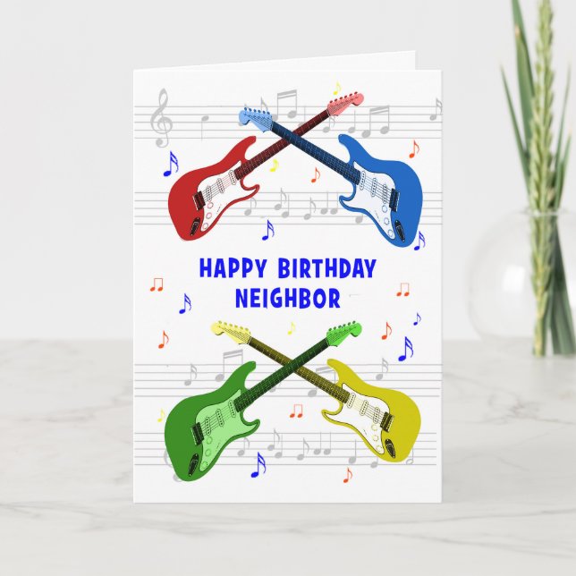 Neighbor Guitars Birthday Card (Front)
