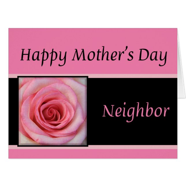 Neighbor  Happy Mother's Day rose card (Front Horizontal)