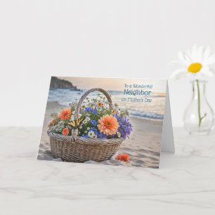 Neighbor Happy Mothers Day with Basket of Flowers Card