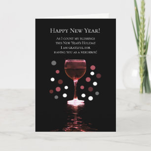 Neighbor Happy New Year Funny Wine Card